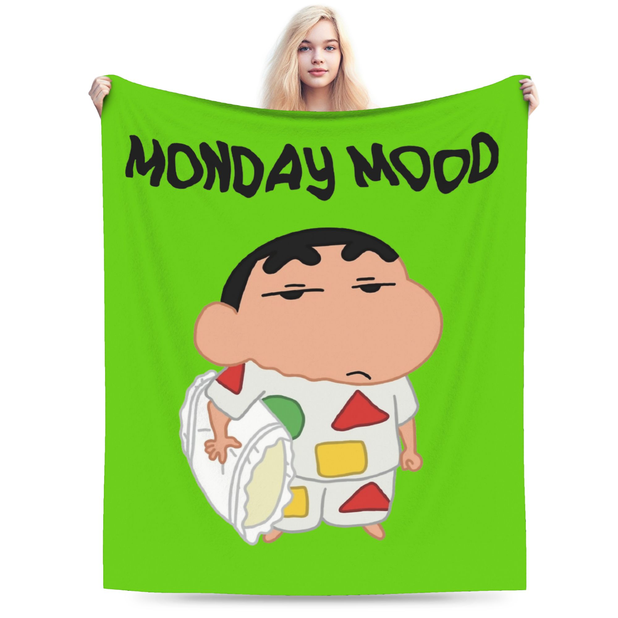 Home Textiles Super Soft - Monday mood Crayons Shin-chans Blankets Fleece