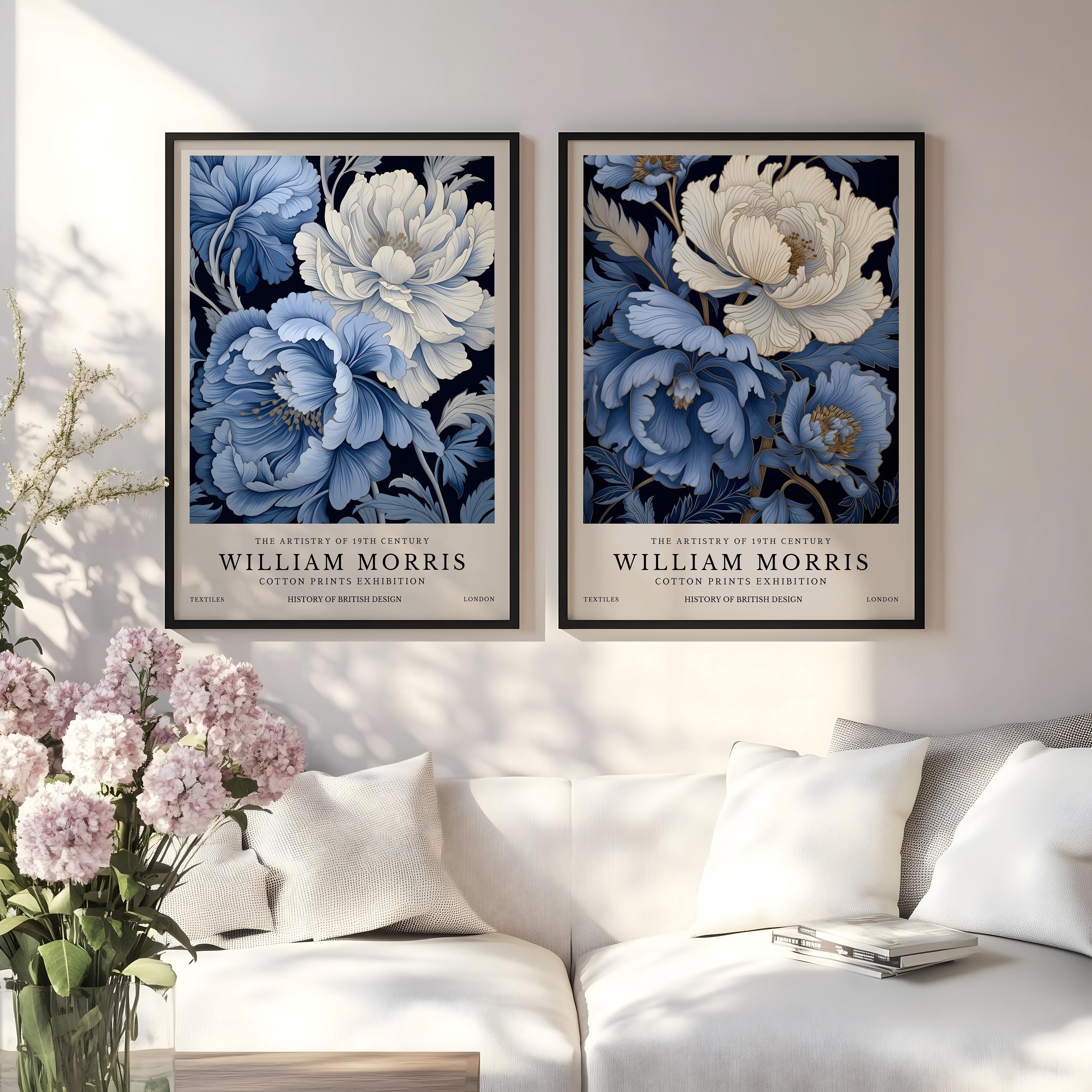 Home Textiles Room Spray - William Morris Blue Floral Prints Set