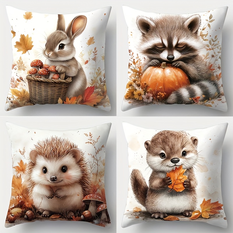 Pillow Covers Set of 4 Autumn  - مراجعة Pillow Insert 18X18 وسعره