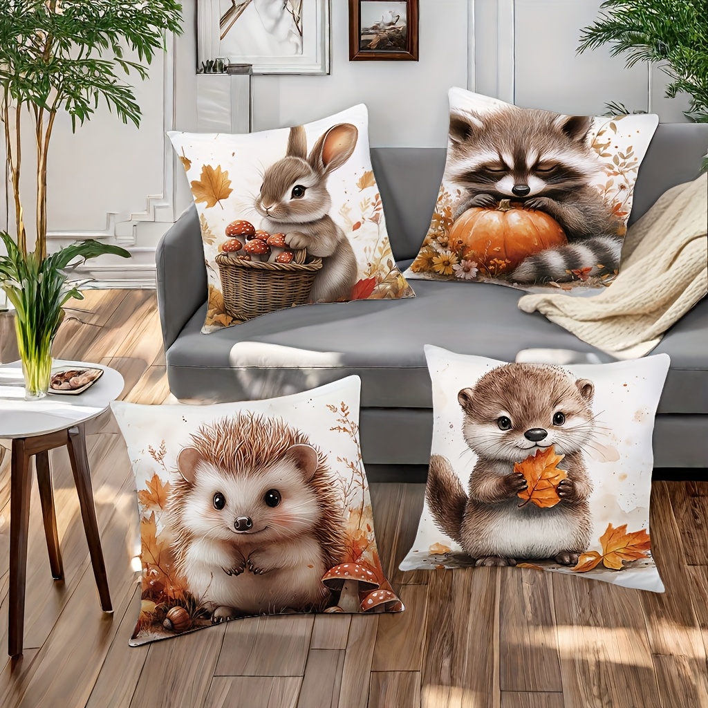 Pillow Covers Set of 4 Autumn  - مراجعة Pillow Insert 18X18 وسعره