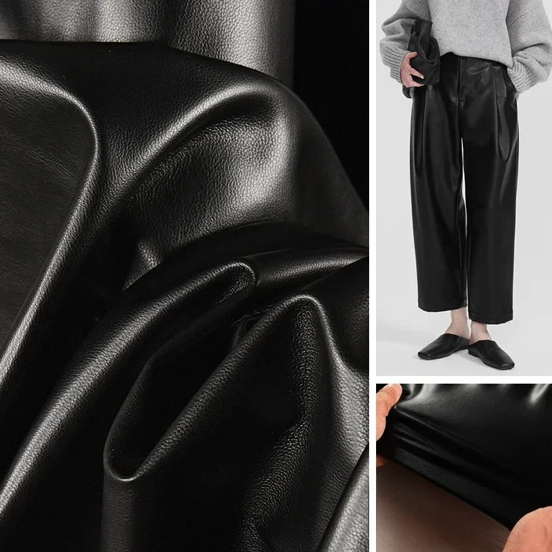 Suede PU Leather Fabric Black  - مراجعة Home Textiles Wholesale وسعره