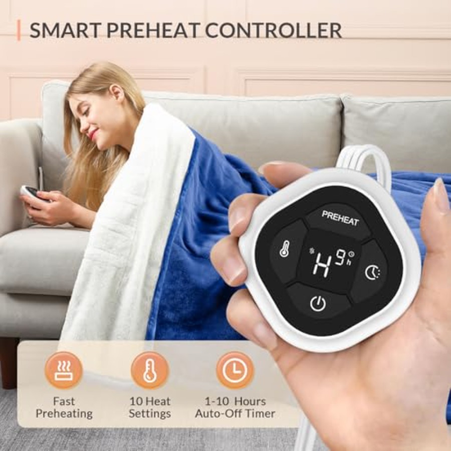 LuxeHeat Heated Blanket Electr - مراجعة Electric Blanket Heated وسعره
