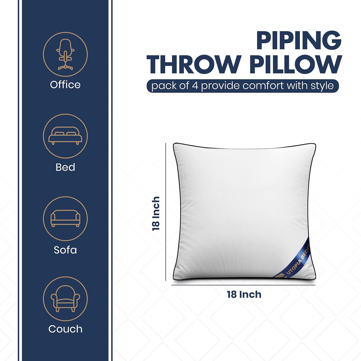 4-Pack 18x18 Inch White Throw  - مراجعة Pillow Insert 18X18 وسعره