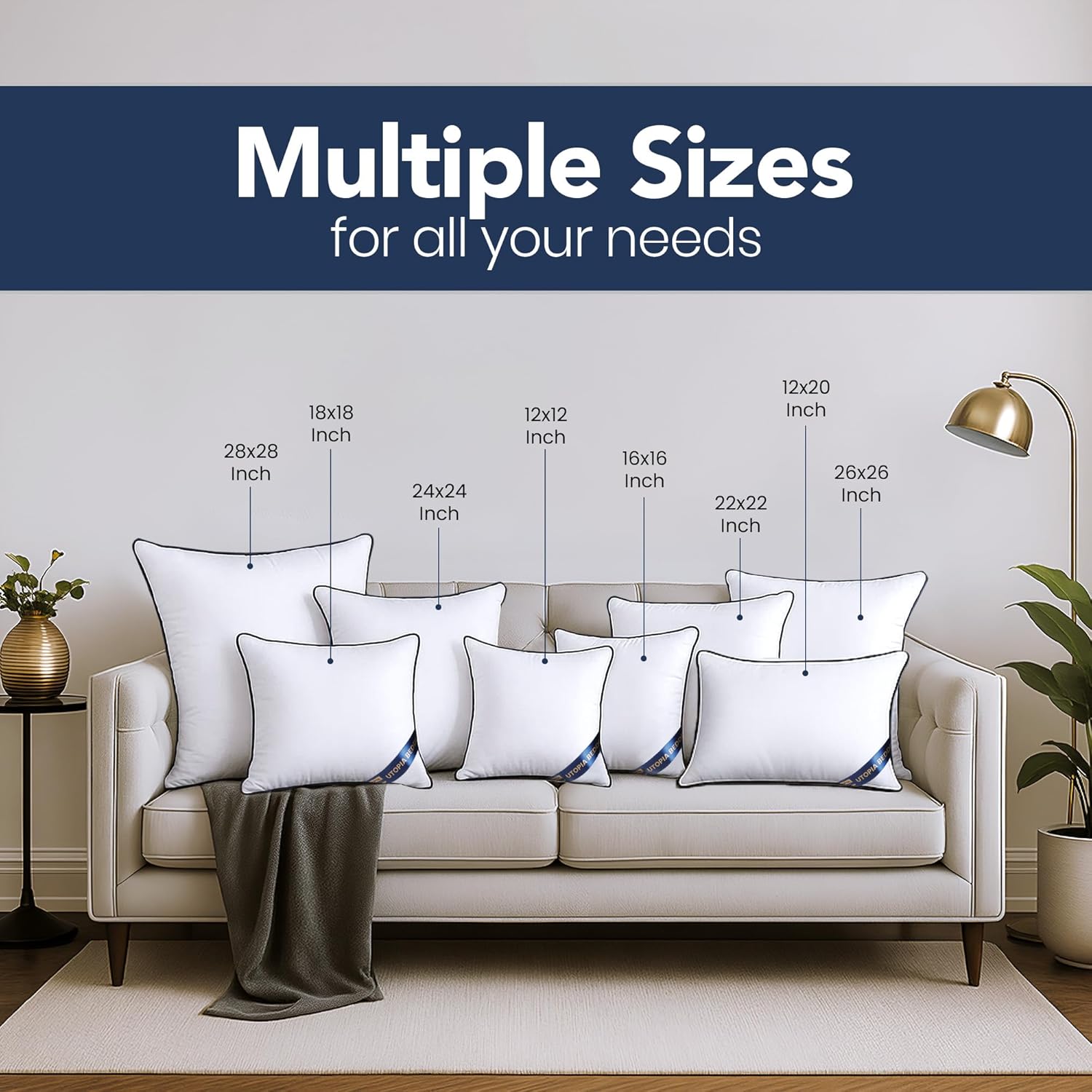 4-Pack 18x18 Inch White Throw  - مراجعة Pillow Insert 18X18 وسعره