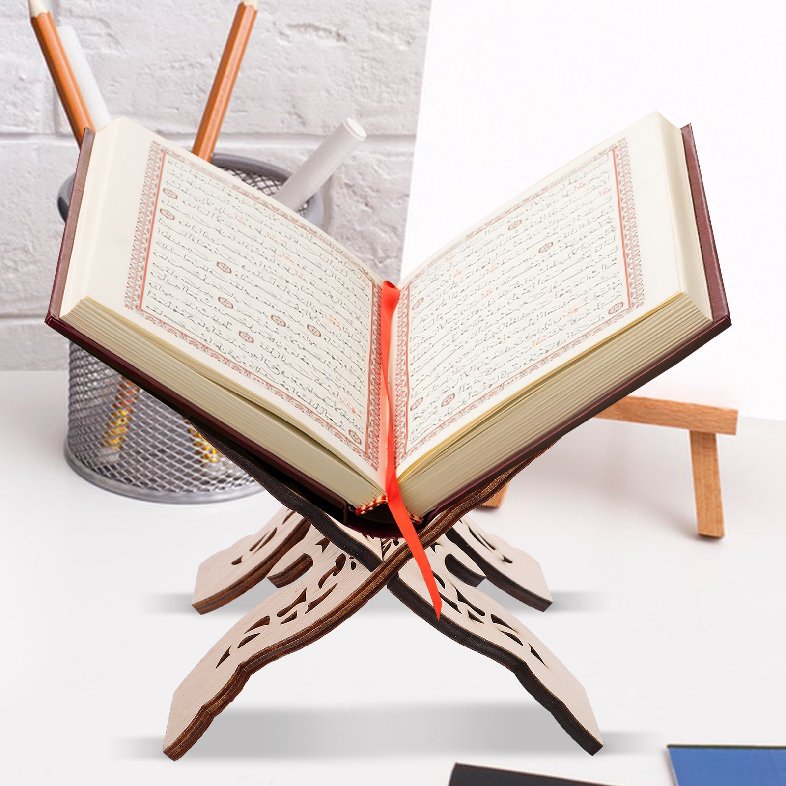 Elegant Wooden Reading Stand B - مراجعة Home Quran وسعره