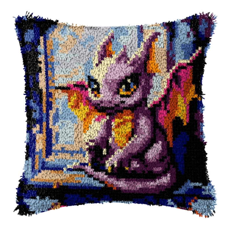 Dinosaur Latch Hook Pillow Kit - مراجعة Home.Textiles Cushion وسعره