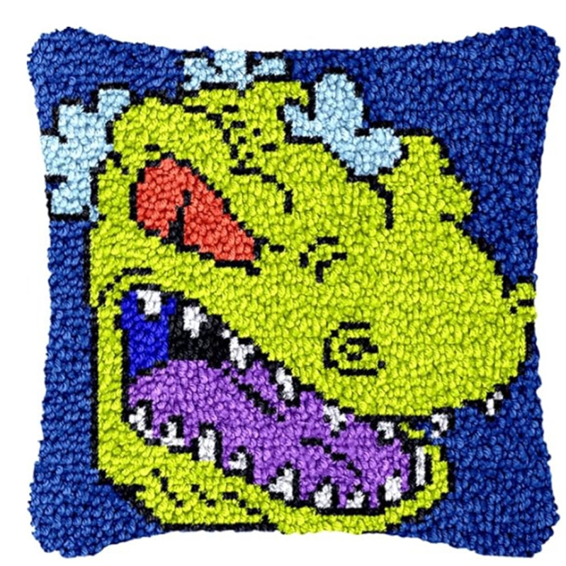 Dinosaur Latch Hook Pillow Kit - مراجعة Home.Textiles Cushion وسعره