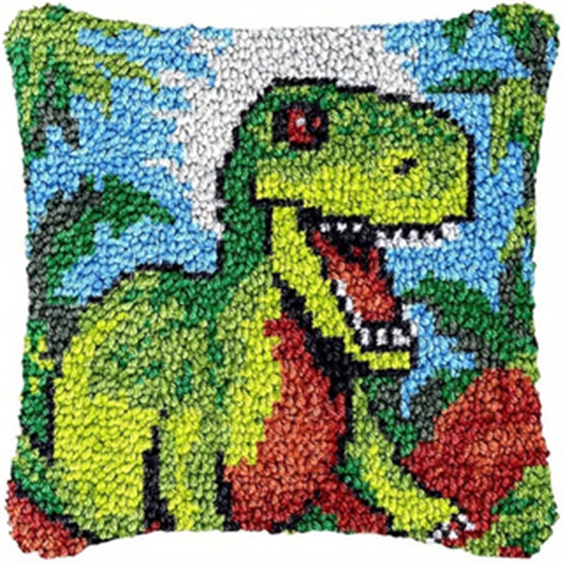Dinosaur Latch Hook Pillow Kit - مراجعة Home.Textiles Cushion وسعره