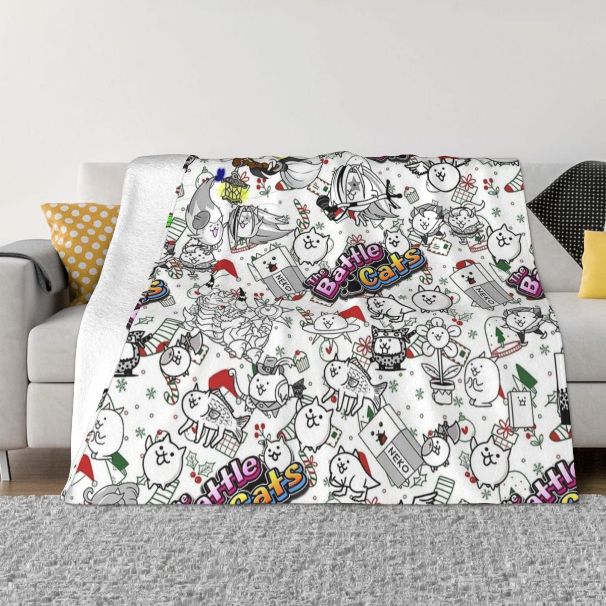 Battle Cats Game Blankets Flee - مراجعة Home Textiles Super Soft وسعره