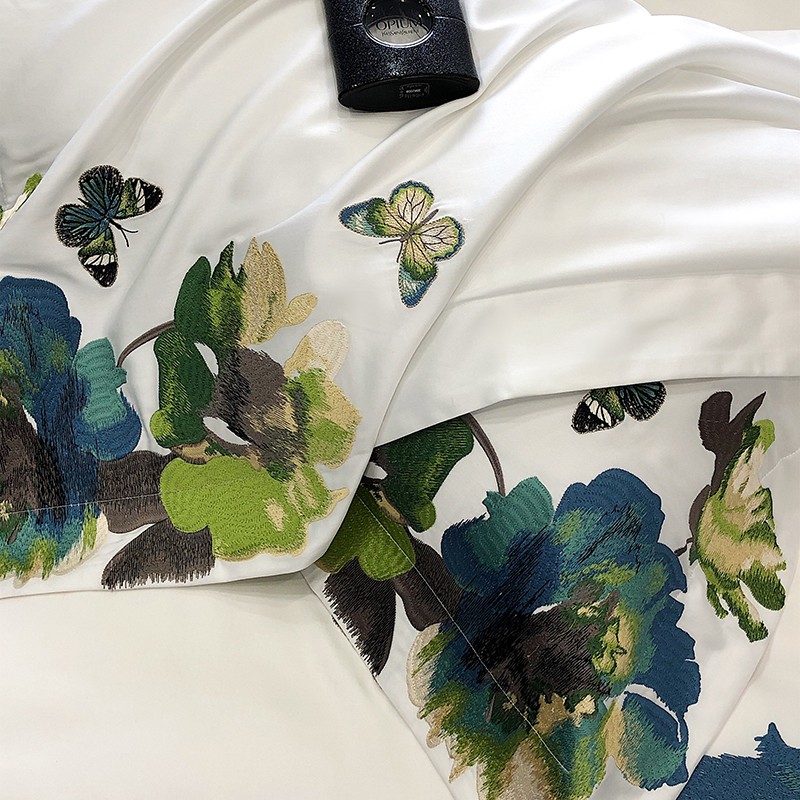 Embroidery White 800TC Egyptia - مراجعة Home Textiles Super Soft وسعره
