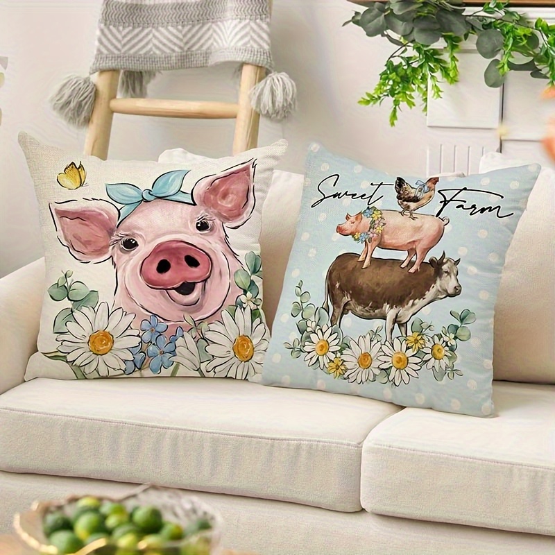 Pillow Covers Set of 4 Farm An - مراجعة Pillow Insert 18X18 وسعره