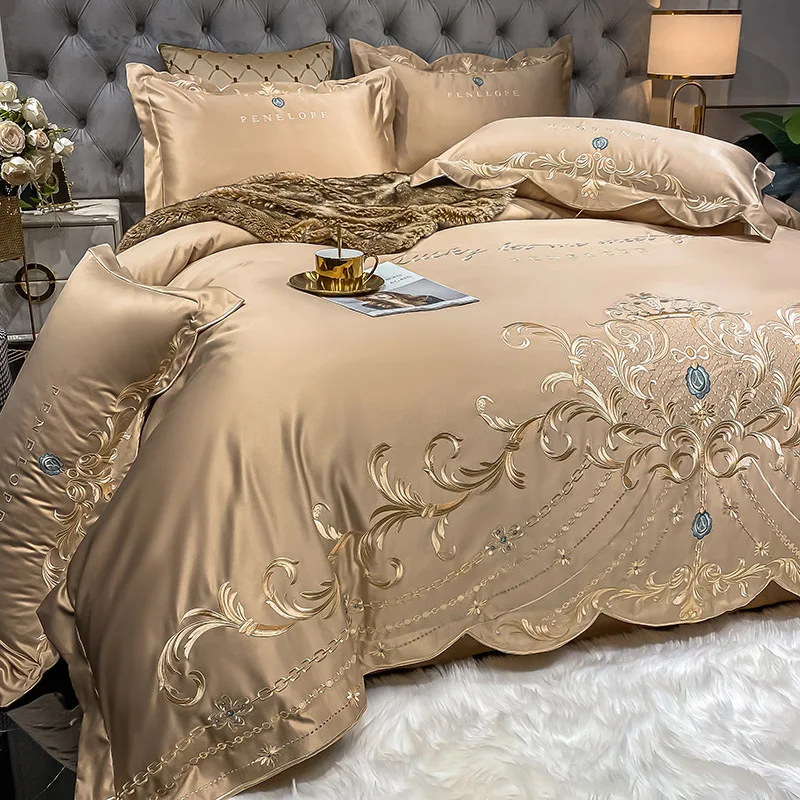 European-Style Bed Sheet Four- - مراجعة Silk Sheet Set وسعره