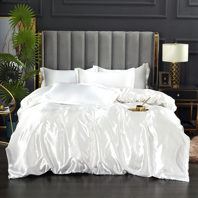 Cool Satin Silk Bedding Set wi - مراجعة Silk Sheet Set وسعره