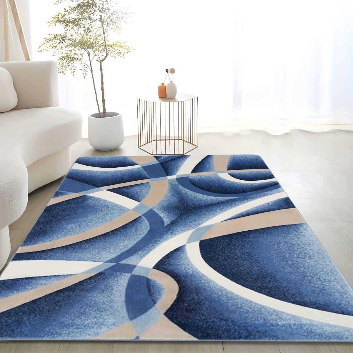Persian Style Blue Modern Abst - مراجعة Home Textiles Super Soft وسعره