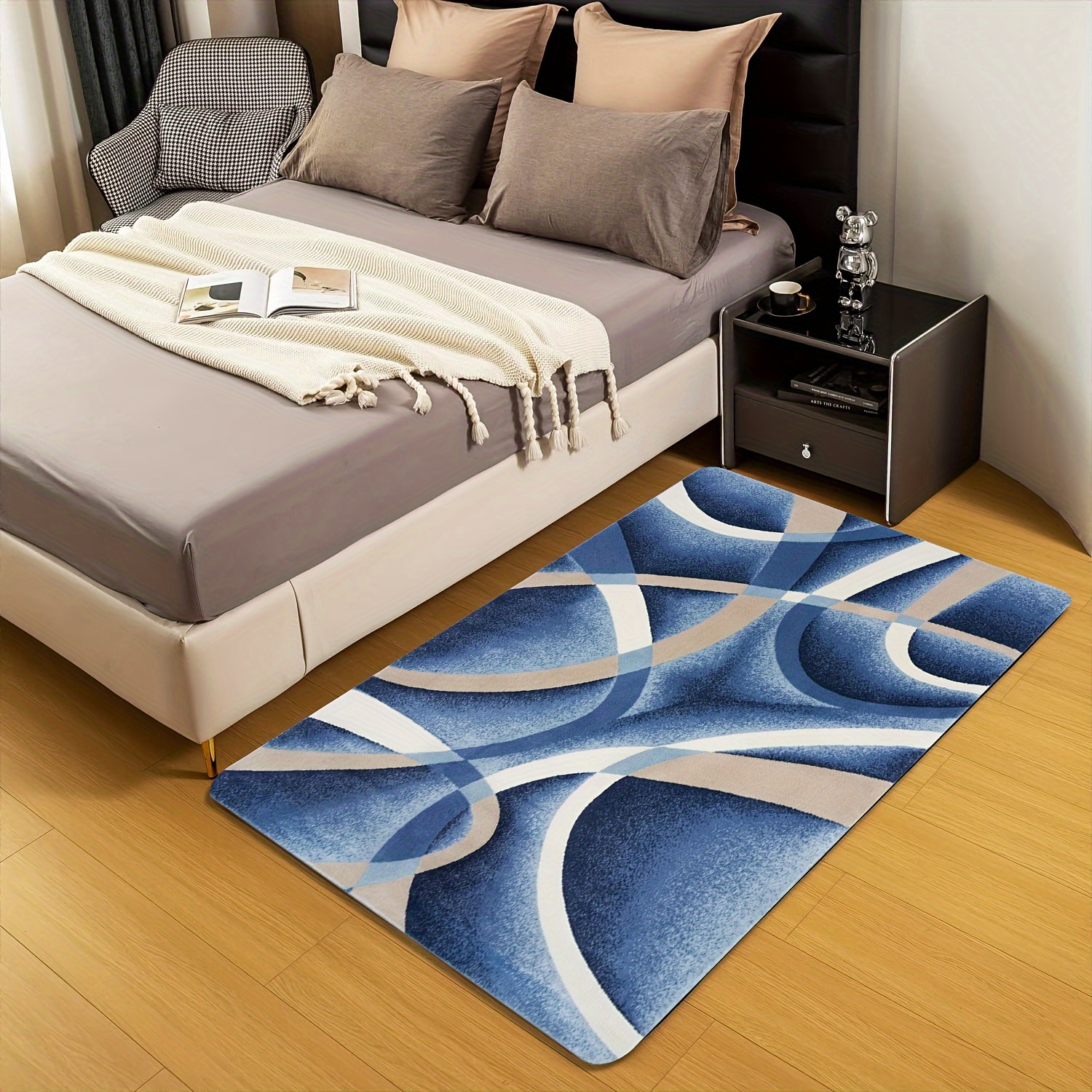 Persian Style Blue Modern Abst - مراجعة Home Textiles Super Soft وسعره