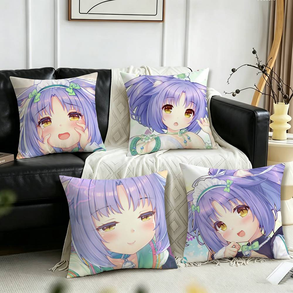 C-Cinnamon NEKOPARA Pillow Cas - مراجعة Home.Textiles Cushion وسعره
