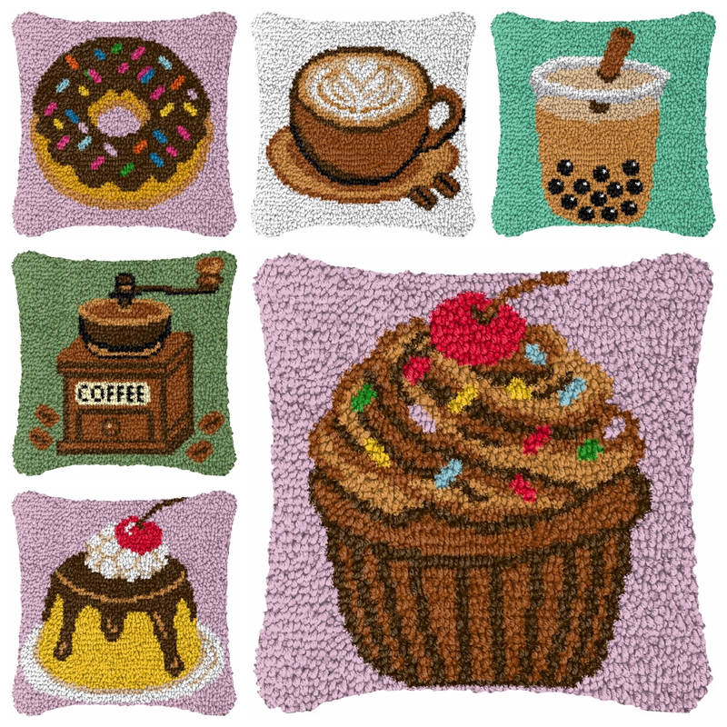 Cartoon Food Smyrna Latch Hook - مراجعة Home.Textiles Cushion وسعره