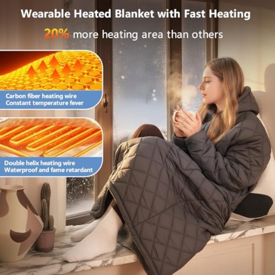 Portable Heated Battery Blanke - مراجعة Electric Blanket Heated وسعره