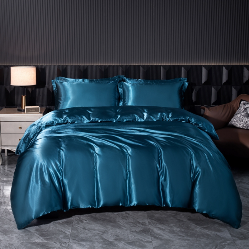 Solid Silk Bedding Set with Du - مراجعة Silk Sheet Set وسعره
