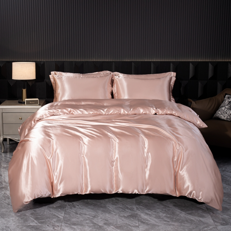 Solid Silk Bedding Set with Du - مراجعة Silk Sheet Set وسعره