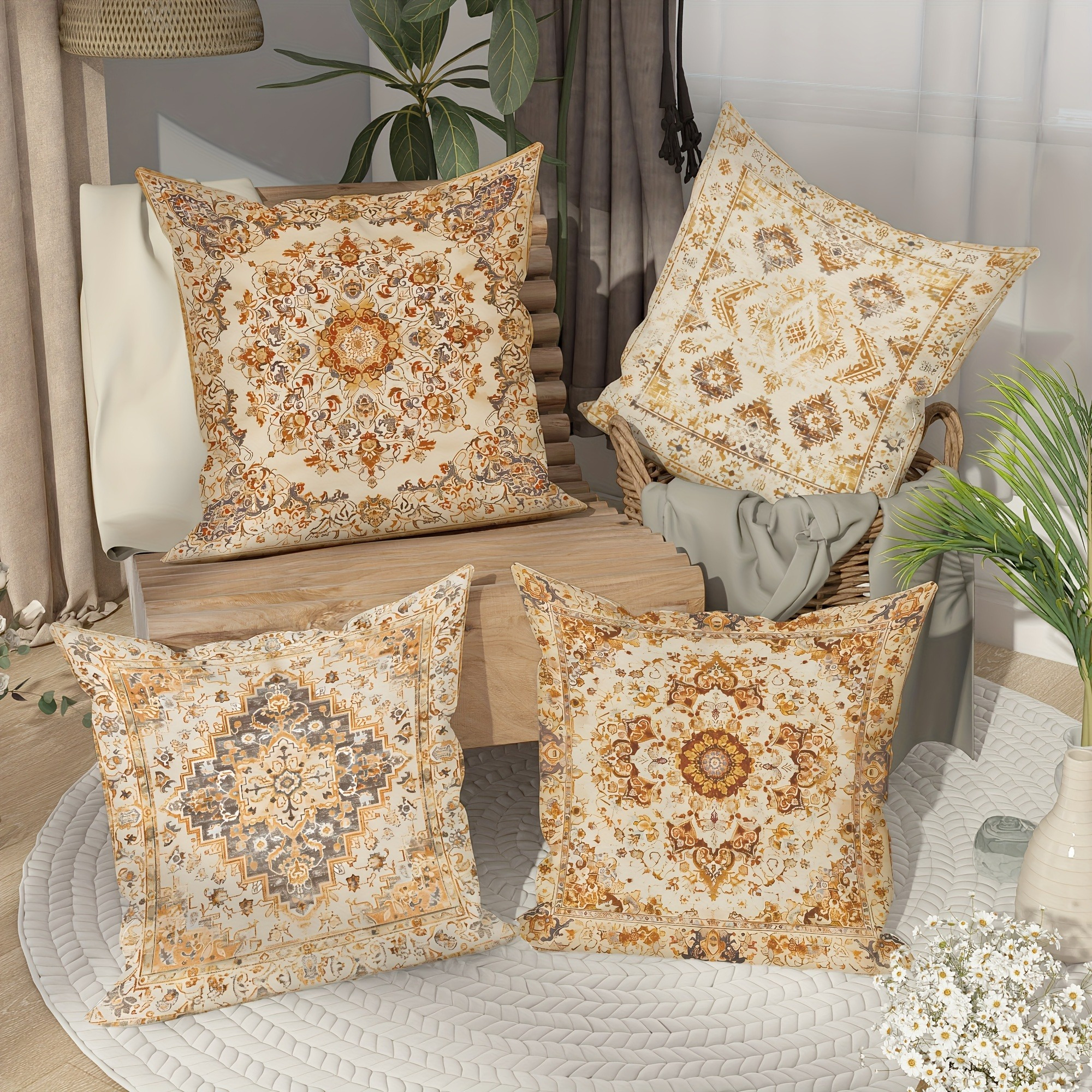 Pillow Covers Set of 4 Bohemia - مراجعة Pillow Insert 18X18 وسعره