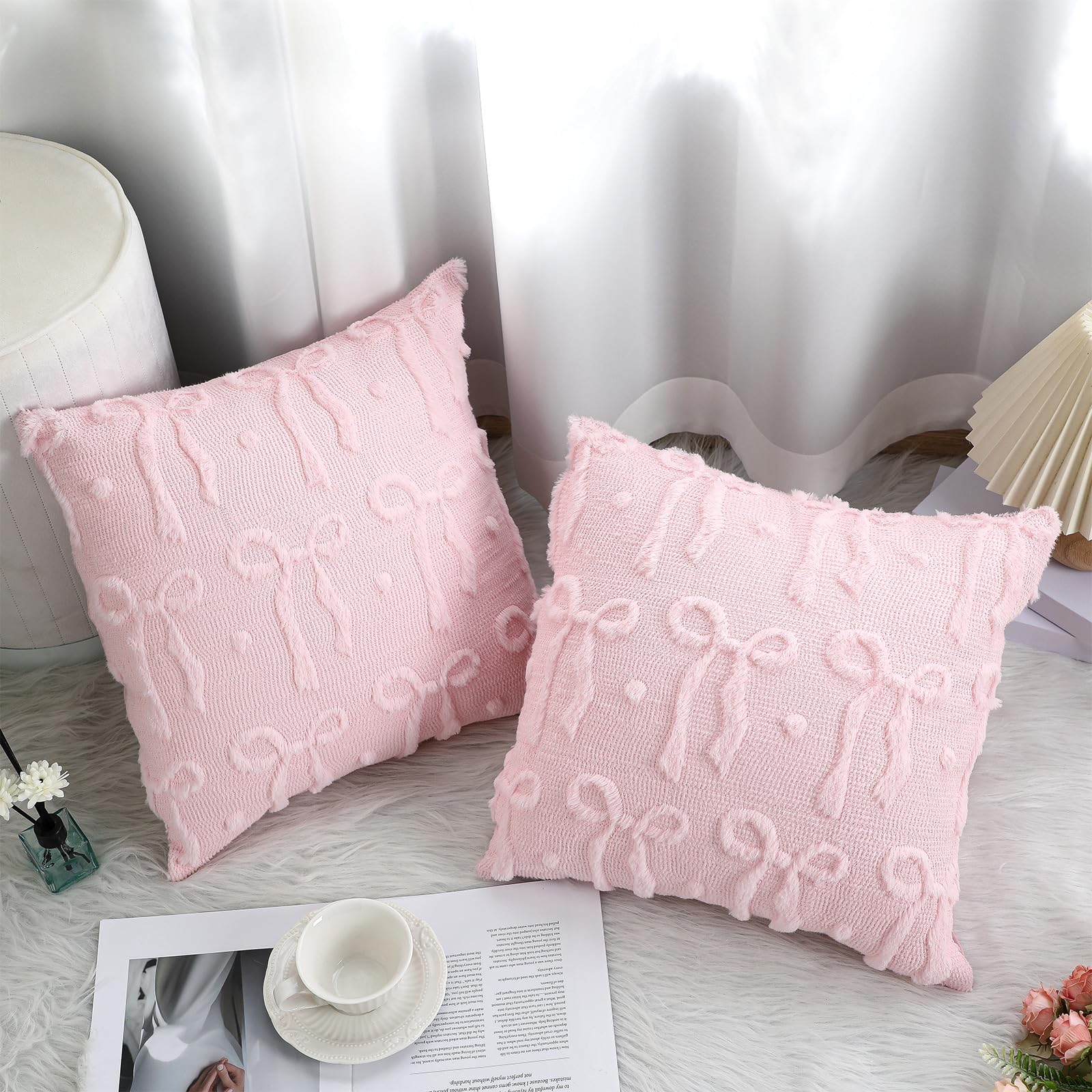 Pink Bow Throw Pillow Covers 1 - مراجعة Pillow Insert 18X18 وسعره