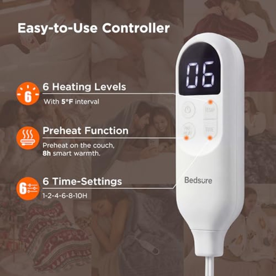 GentleSoft Heated Blanket Thro - مراجعة Electric Blanket Heated وسعره
